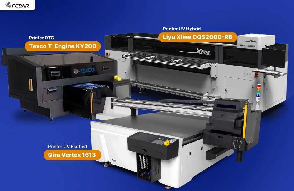 Tiga Mesin Cetak Baru Di Pameran Allprint 2026, Yaitu Liyu Xline Dqs2000-Rb, Qira Vertex 1613, Dan Texco T-Engine Ky200.